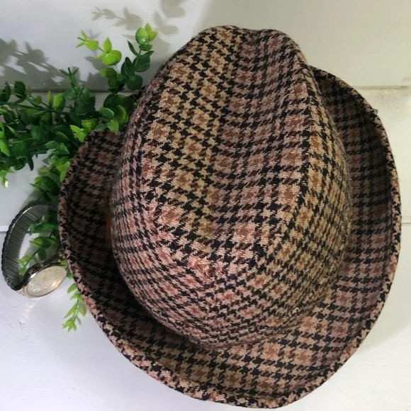 VTG United Hatters Tweed Houndtooth Unisex Retro Hat - Picture 12 of 13